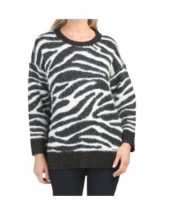 Image of sale on Fuzzy Zebra Pullover Sweater