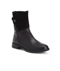 Image of sale on Faux Shearling Lined Lug Sole Leather Boots