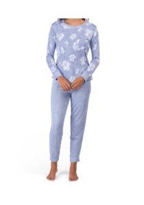 Image of sale on 2pc Distressed Floral Top With Jogger Pj Set