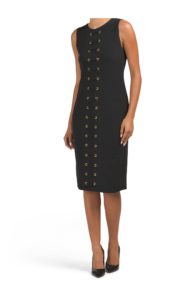 Image of sale on Sleeveless Midi Dress With Grommet Trim