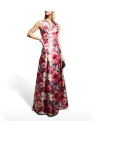 Image of sale on Floral Jacquard Sleeveless Gown size 6,12