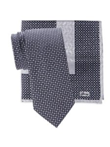 Image of sale on ​2-Piece Dot-Print Silk Tie & Pocket Square Set