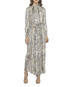 Image of sale on Snake Print Pleated Maxi Dress