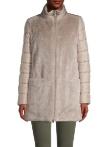 Image of sale on Faux Fur Quilted Longline Jacket