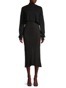 Image of sale on Foxx 2-Piece Slip Dress & Sweatshirt Set