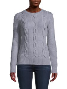 Image of sale on Cable-Knit Waffle-Textured Sweater