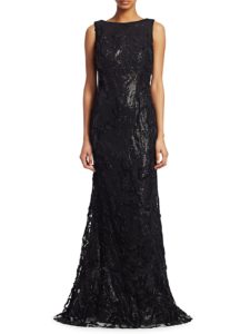 Image of sale on Sequin Embroidery Flared Column Gown