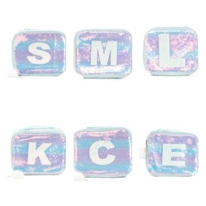 Image of sale on Sequin Initial Lunch Bag ( insulated interior)