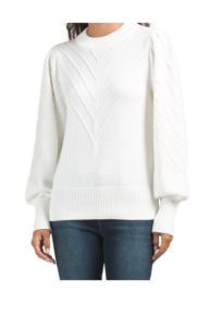 Image of sale on Blouson Sleeve Ribbed Sweater