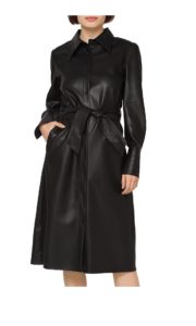 Image of sale on Faux Leather Puff Sleeve Dress