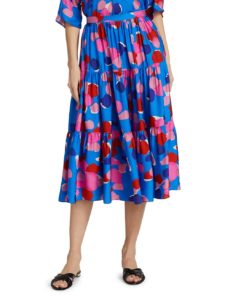 Image of sale on Abstract Watercolor Printed Fluid Flounce Skirt