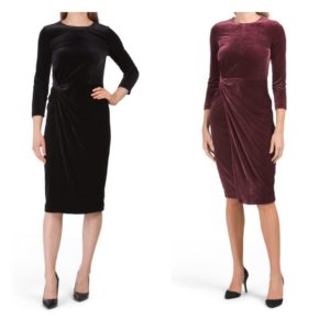 Image of sale on Velour Stretch Side Knot Dress