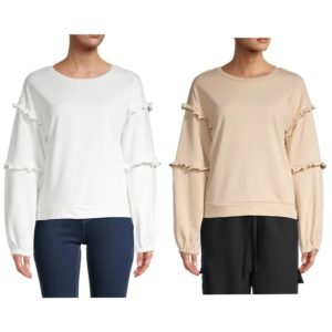 Image of sale on Ruffle-Trim Sweatshirt