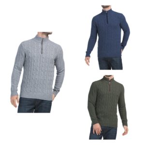 Image of sale on Wool Blend Quarter Zip Sweater