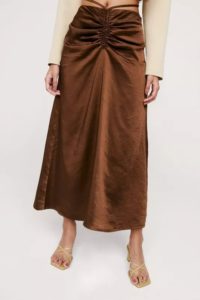 Image of sale on Ruched Satin Midi