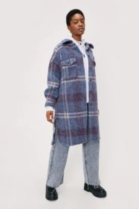 Image of sale on Check Long Line Shacket