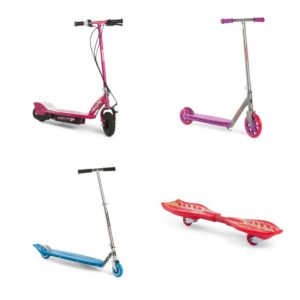 Image of sale on board and scooter