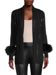Image of sale on Fox Fur-Cuff & Cashmere Cardigan