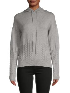 Image of sale on Cable-Knit Hooded Sweater