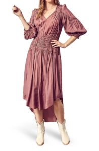 Image of sale on Pleated Detail Balloon Sleeve Dress