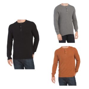 Image of sale on Long Sleeve Henley Sweater