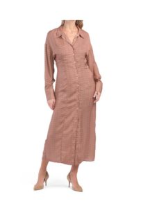 Image of sale on Long Sleeve Button Front Shirt Dress