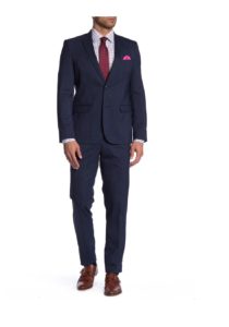 Image of sale on Navy Blue Plaid Two Button Notch Lapel Suit
