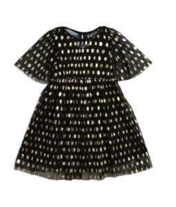 Image of sale on Pleated Mesh Foil Dot Float Dress size 3-5