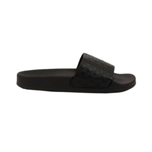 Image of sale on BALMAIN PARIS MEN’S BLACK LEATHER CALYPSO SLIDE SANDALS