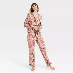 Image of sale on Long Sleeve Notch Collar Top and Pants Pajama Set