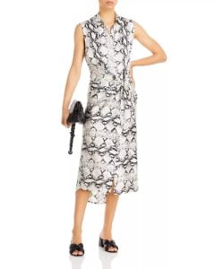 Image of sale on Animal Print Midi Shirt Dress