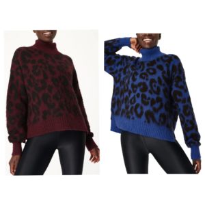 Image of sale on Animal Jacquard Turtleneck Sweater