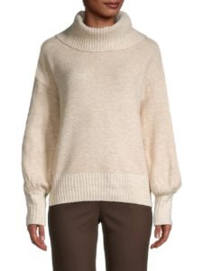 Image of sale on Puff-Sleeve Turtleneck Sweater