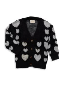 Image of sale on Girl’s Faux Pearl-Embellished Cardigan
