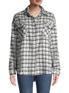 Image of sale on Houndstooth Dropped-Shoulder Shirt