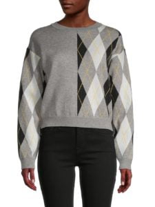 Image of sale on Argyle Dropped Shoulder Sweater