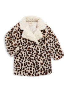 Image of sale on Little Girl’s & Girl’s Leopard-Print Faux Fur Jacket