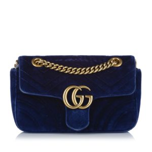 Image of sale on GUCCI MINI GG MARMONT MATELASSE VELVET CROSSBODY BAG
