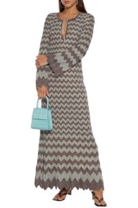 Image of sale on Metallic crochet-knit maxi dress