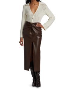 Image of sale on Inci Faux Leather Midi Skirt