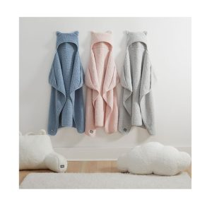Image of sale on Classic Sherpa Hooded Throw Blanket in Glacier