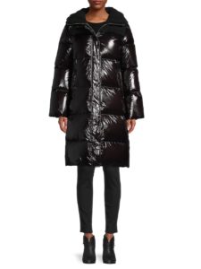 Image of sale on Cero Metallic Down-Blend Hooded Puffer Coat
