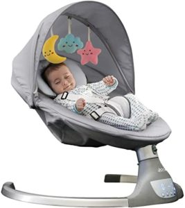Image of sale on Nova Baby Swing for Infants – Motorized Portable Swing, Bluetooth Music Speaker with 10 Preset Lullabies, Remote Control, Gray – Jool Baby Products