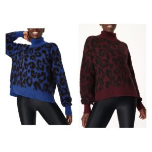 Image of sale on Animal Jacquard Turtleneck Sweater