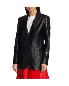 Image of sale on Faux Leather Blazer Jacket