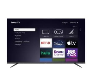 Image of sale on Element 65″ 4K UHD Frameless Roku TV