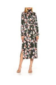 Image of sale on Mock Neck Draped Midi Dress