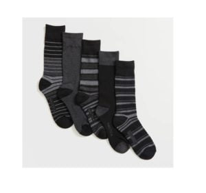 Image of sale on Mens Printed Stretch Crew Socks, 5-Pack