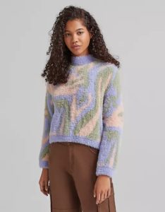 Image of sale on Retro Print Fluffy Sweater