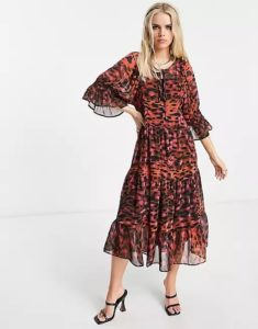 Image of sale on Animal Print Smock Dress